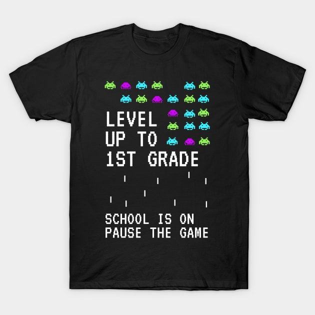 Level up to 1st Grade back to School kids Clothing T-Shirt by Syressence